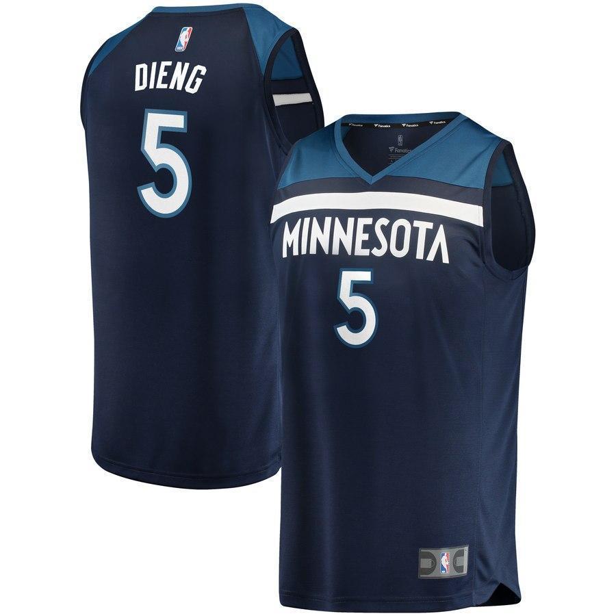 5-Gorgui Dieng Minnesota Timberwolves Jersey Green - Icon Edition – Navy