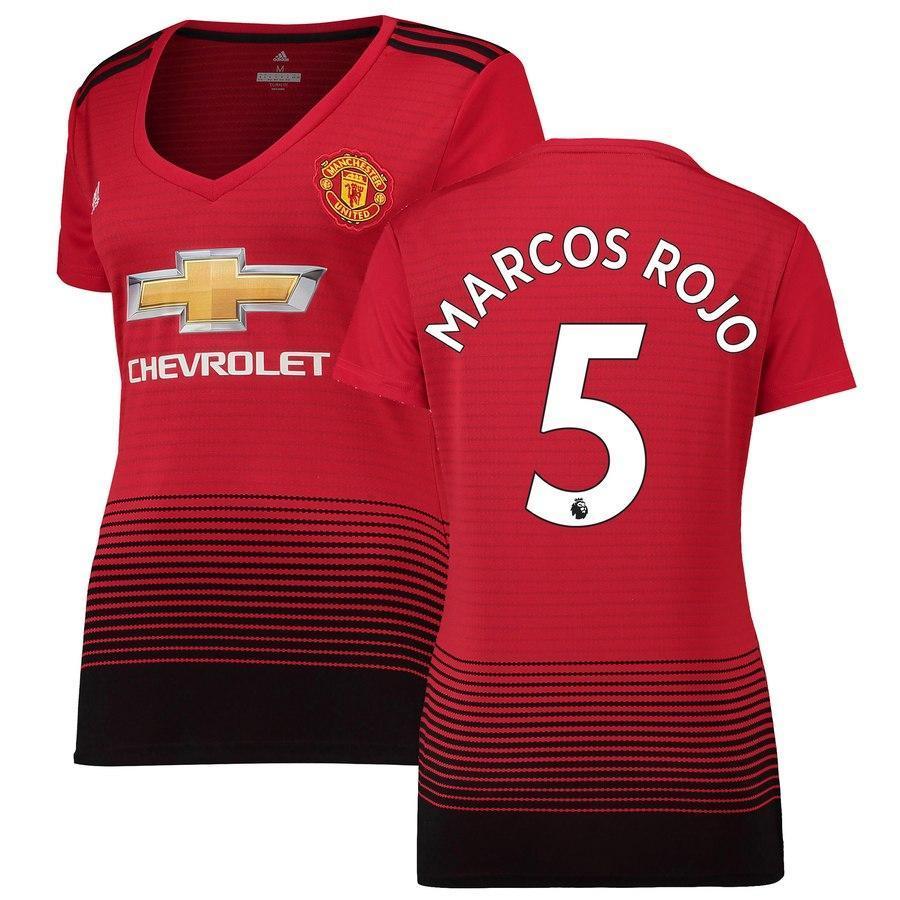 5-Marcos Rojo Manchester United Women's 18-19 Home Jersey – Red