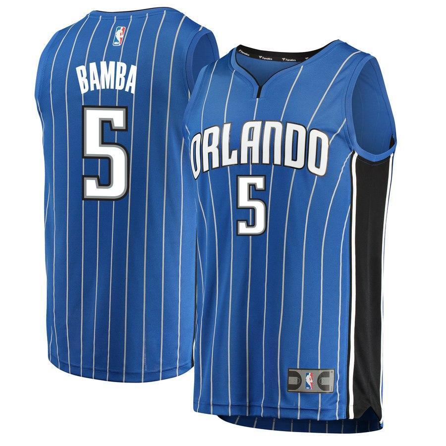 5-Mohamed Bamba Orlando Magic  2018 NBA Draft First Round Pick Fast  Jersey Blue – Icon Edition