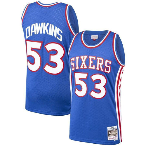 53-Darryl Dawkins Philadelphia 76ers  1976-77 Hardwood Classics Swingman Jersey – Royal