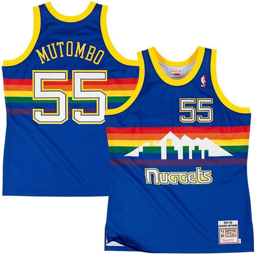 55-Dikembe Mutombo Denver Nuggets  Basketball Jersey - Navy Blue