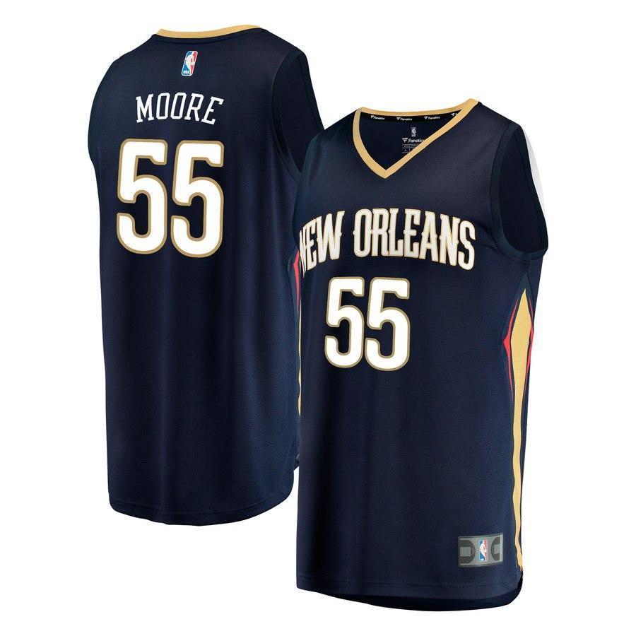 55-E'Twaun Moore New Orleans Pelicans Jersey - Icon Edition – Navy
