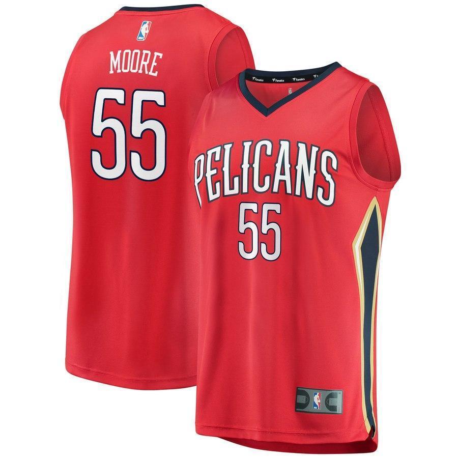55-E'Twaun Moore New Orleans Pelicans  Jersey Red - Statement Edition