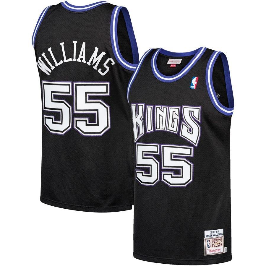 55-Jason Williams Sacramento Kings  1998-99 Hardwood Classics Authentic Jersey - Black
