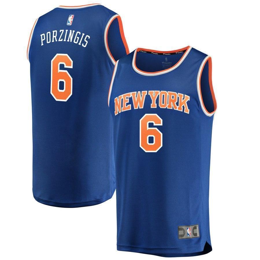 6-Kristaps Porzingis New York Knicks  Jersey Royal - Icon Edition