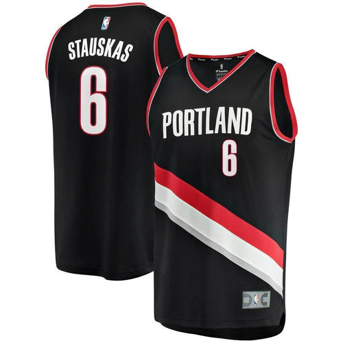 6-Nik Stauskas Portland Trail Blazers  Jersey - Icon Edition - Black