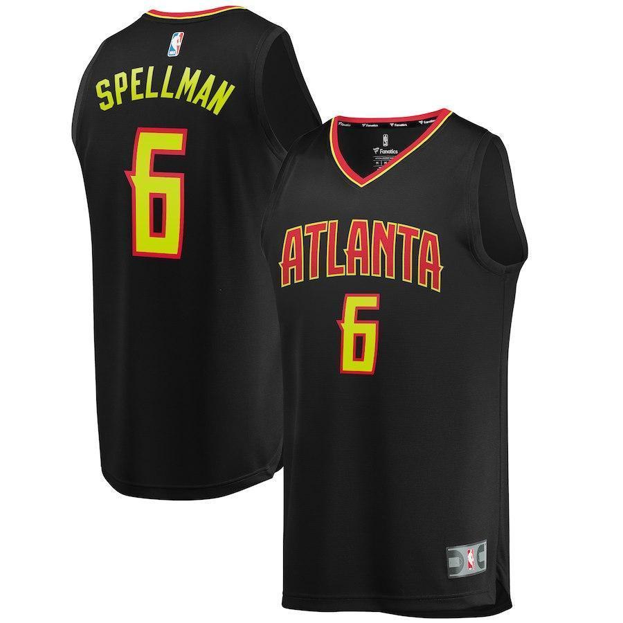 6-Omari Spellman Atlanta Hawks  Jersey Black - Icon Edition