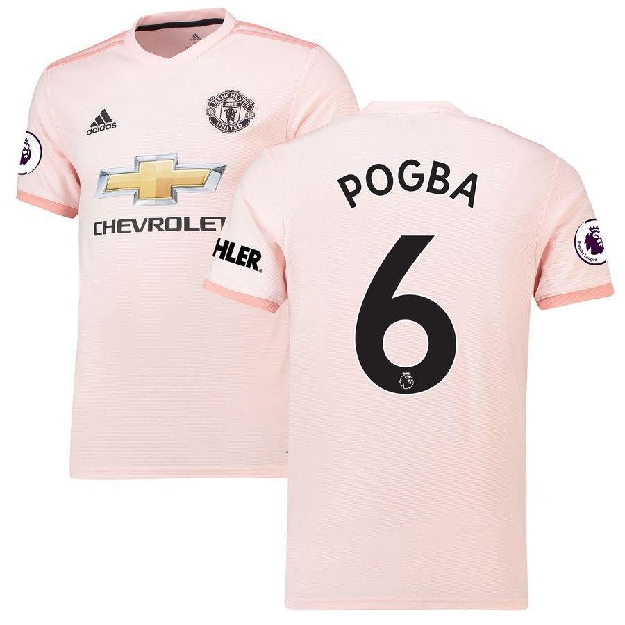6-Paul Pogba Manchester United 2018-19 Away Player Jersey – Coral