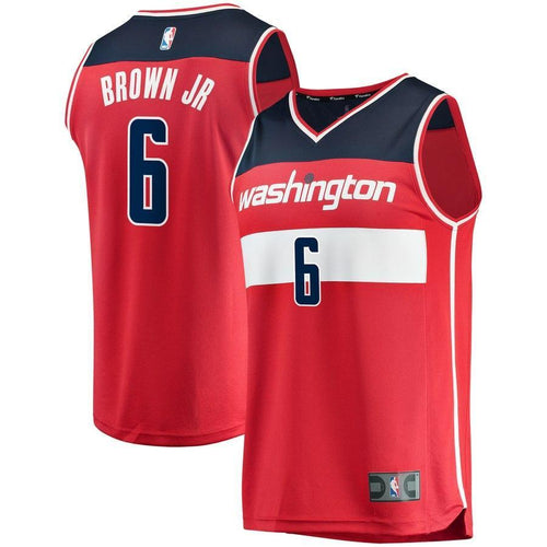 6-Troy Brown Jr. Washington Wizards  Jersey - Icon Edition - Red