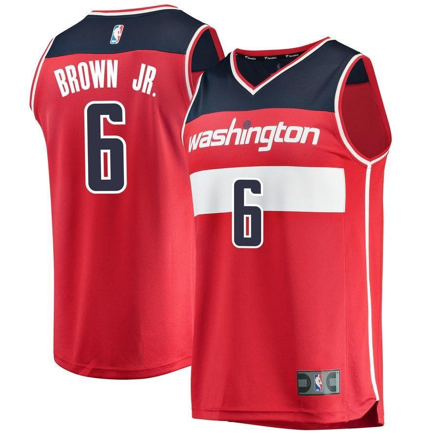 6-Troy Brown Washington Wizards 2018 NBA Draft First Round Pick Fast Jersey Red – Icon Edition
