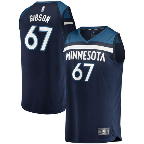 67-Taj Gibson Minnesota Timberwolves  Jersey Green - Icon Edition – Navy