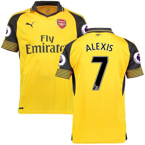 7-Alexis Sanchez Arsenal 2016-17 Away Replica Patch Jersey - Yellow