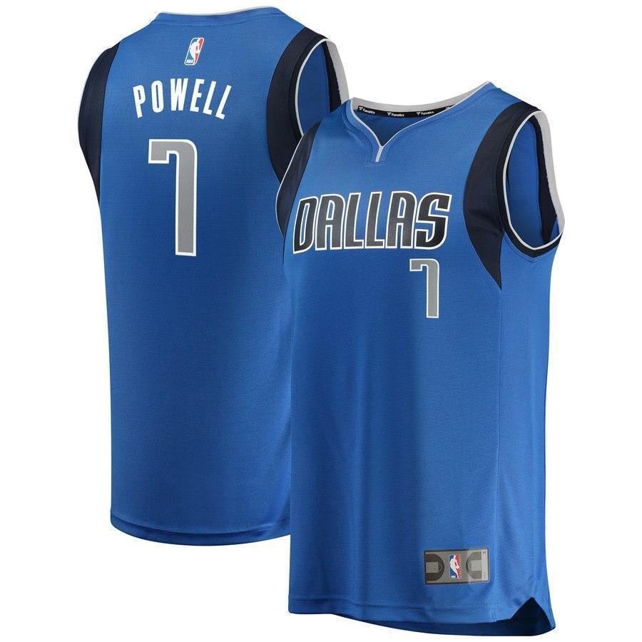 7-Dwight Powell Dallas Mavericks  Jersey Royal - Icon Edition