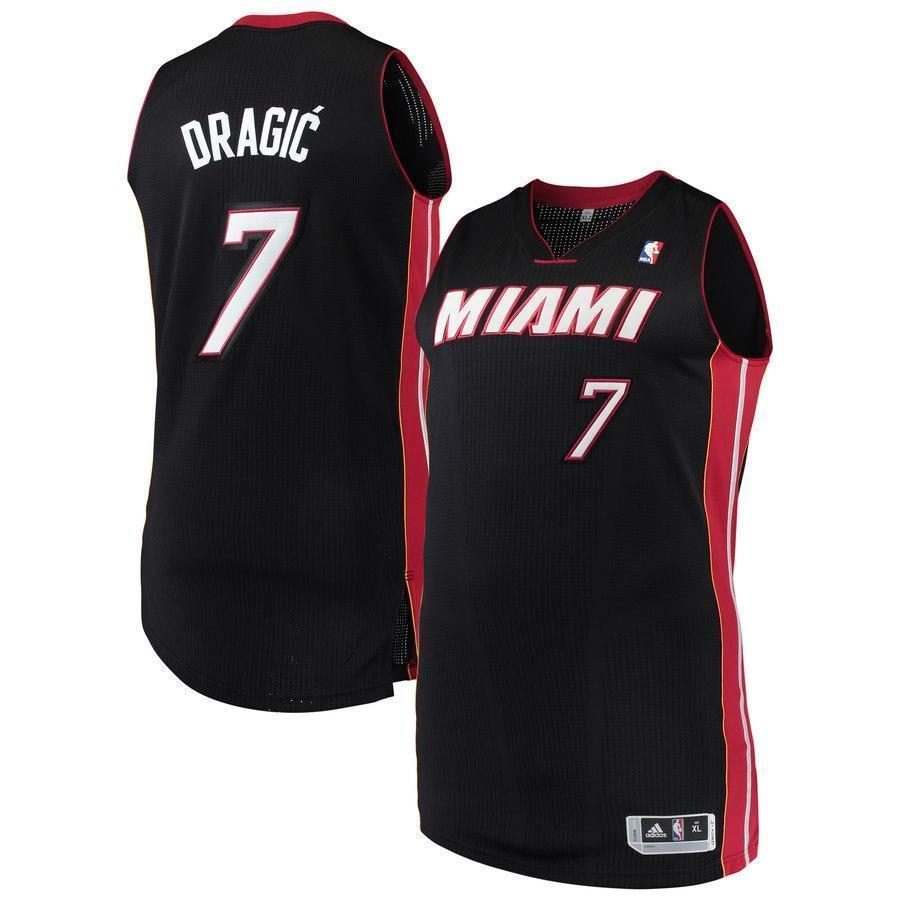 7-Goran Dragic Miami Heat  Authentic Jersey - Black
