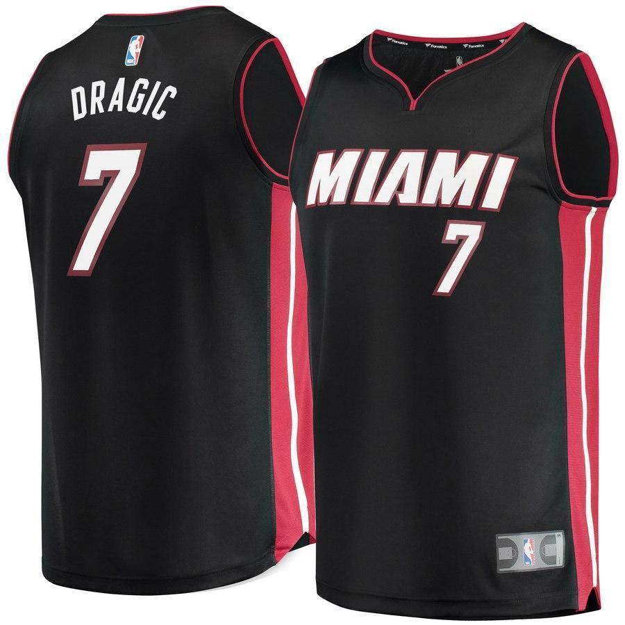 7-Goran Dragic Miami Heat  Jersey Black - Icon Edition