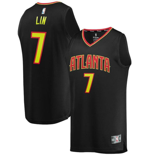 7-Jeremy Lin Atlanta Hawks  Jersey Black - Icon Edition