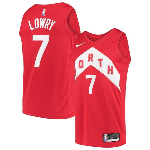 7-Kyle Lowry Toronto Raptors 2018-19 Swingman Jersey – Earned Edition – Red