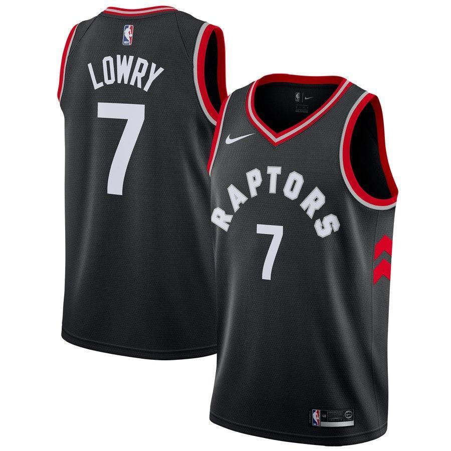 7-Kyle Lowry Toronto Raptors Swingman Jersey - Statement Edition – Black