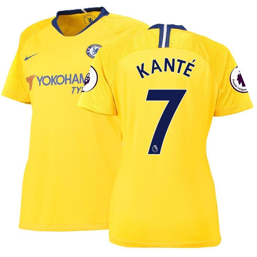 7-N'Golo Kanté Chelsea Women's 2018-19 Away Stadium Player Jersey – Yellow