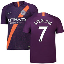 Load image into Gallery viewer, 7-Raheem Sterling Manchester City 2018-19 Third Stadium Player Jersey – Purple