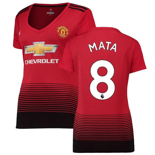 8-Juan Mata Manchester United Women's 18-19 Home Jersey – Red