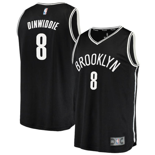 8-Spencer Dinwiddie Brooklyn Nets Jersey - Icon Edition – Black