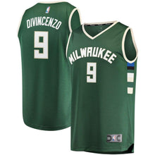 Load image into Gallery viewer, 9-Donte DiVincenzo Milwaukee Bucks  Jersey - Icon Edition - Hunter Green
