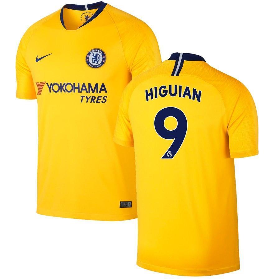 9-Gonzalo Higuain Chelsea 2018-19 Away Stadium Player Jersey - Yellow