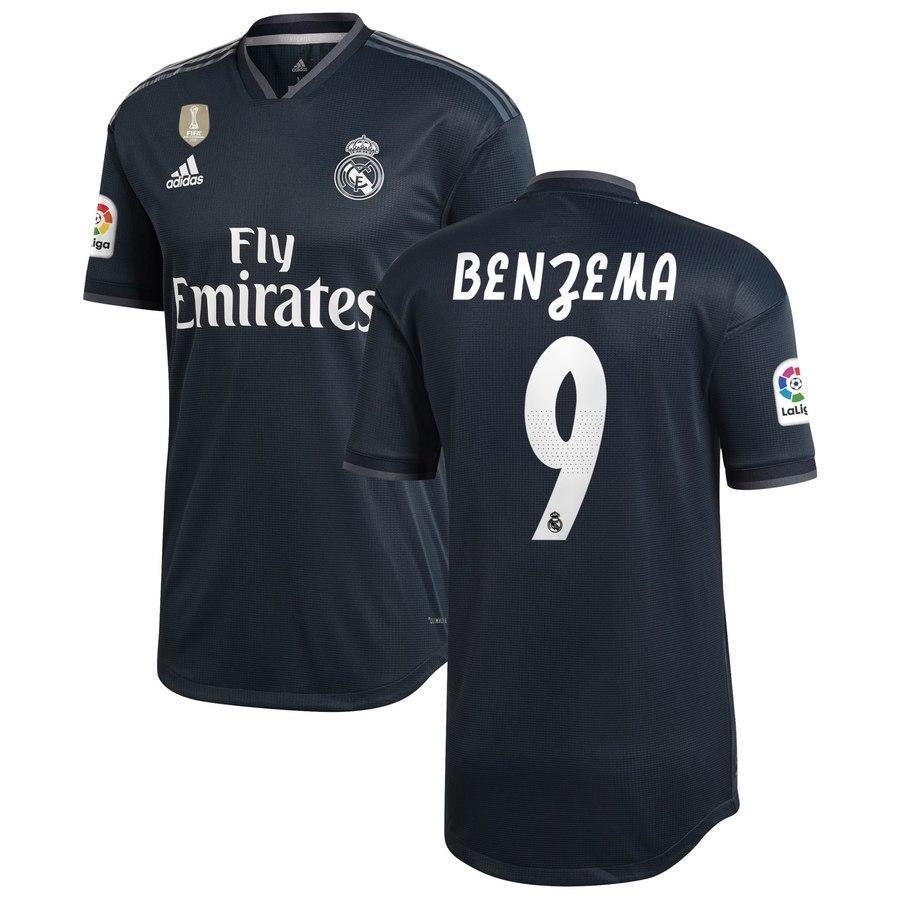 9-Karim Benzema Real Madrid 2018-19 Away Player Jersey – Gray