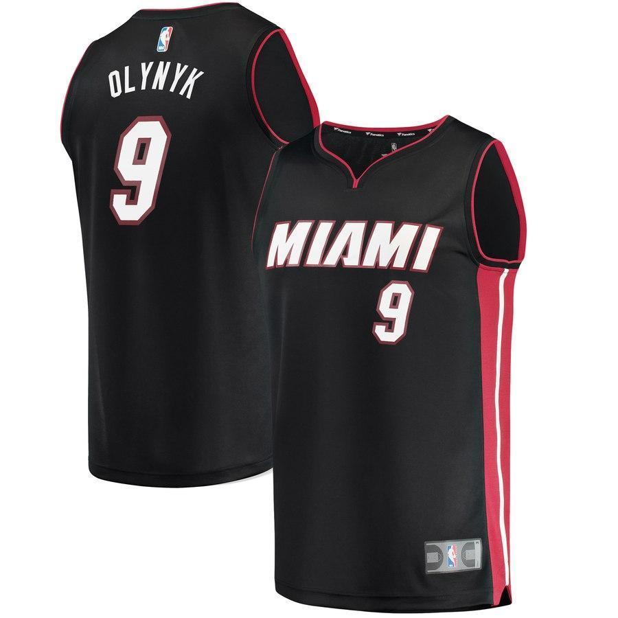 9-Kelly Olynyk Miami Heat  Jersey Black - Icon Edition