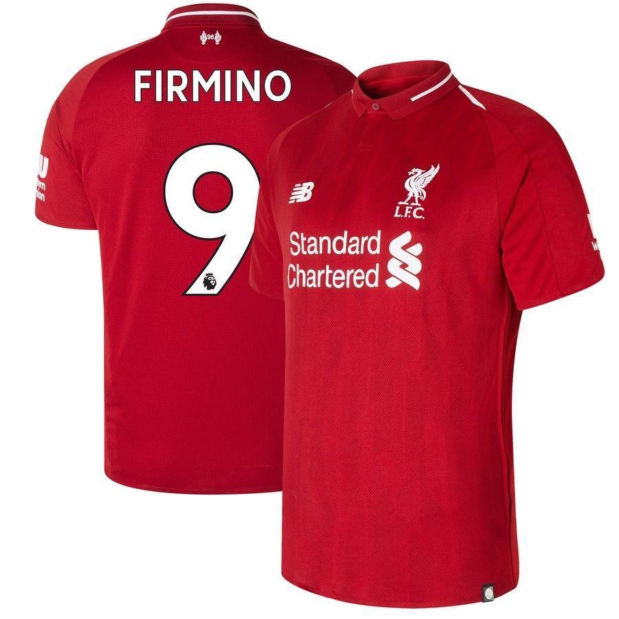 9-Roberto Firmino Liverpool New Balance 2018-19 Home Player Jersey – Red