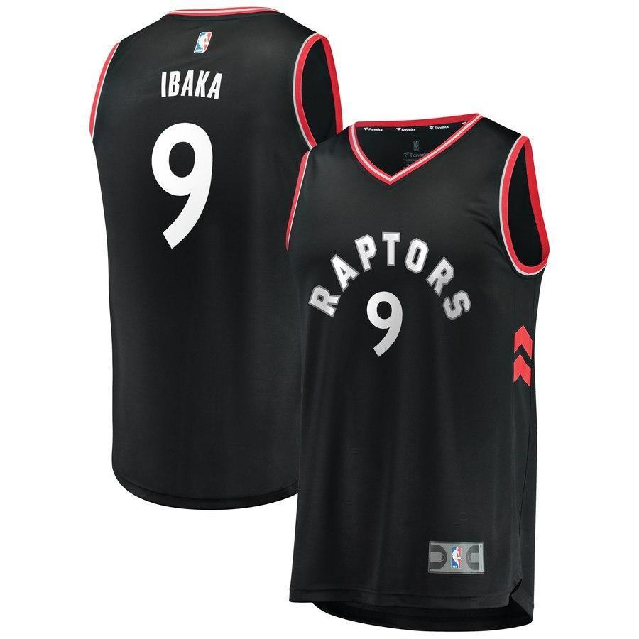 9-Serge Ibaka Toronto Raptors Jersey Black - Statement Edition