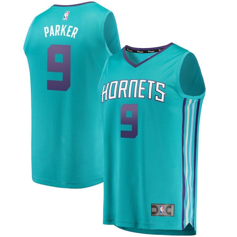 9-Tony Parker Charlotte Hornets Jersey - Icon Edition - Teal