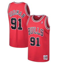 Load image into Gallery viewer, 91-Dennis Rodman Chicago Bulls  1997-98 Hardwood Classics Swingman Jersey - Red