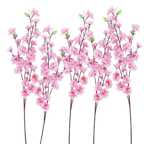 6pcs Peach Blossom Simulation Flowers Artificial Flowers