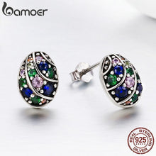 Load image into Gallery viewer, BAMOER 100% 925 Sterling Silver Easter Egg Colorful Earrings