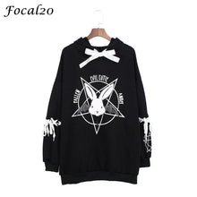 Load image into Gallery viewer, Harajuku Pentagram Print Lace Up Women Fleeces Hoodies