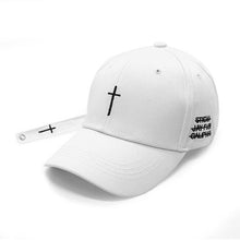 Load image into Gallery viewer, Cross Belt Baseball Cap Black Embroidery Letter Snapback Hat
