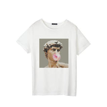 Load image into Gallery viewer, David Michelangelo Summer Short Sleeve Printed statue Bubble