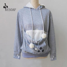 Load image into Gallery viewer, Cat Lovers Hoodie Kangaroo Dog Pet Paw Pullovers Cuddle Pouch Sweatshirt