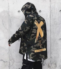 Load image into Gallery viewer, Camouflage Jacket Men Coats High Street Ribbon Patchwork