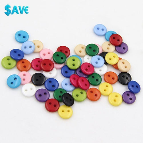 Cheap 100Pcs DIY 2 Holes Round Resin Buttons
