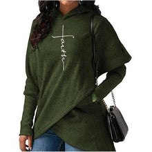 Load image into Gallery viewer, Autumn Hoodies Sweatshirts Women Long Sleeve Faith Embroidery Warm
