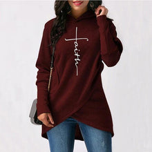 Load image into Gallery viewer, Autumn Hoodies Sweatshirts Women Long Sleeve Faith Embroidery Warm