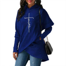 Load image into Gallery viewer, Autumn Hoodies Sweatshirts Women Long Sleeve Faith Embroidery Warm