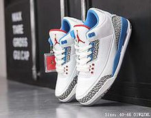 Load image into Gallery viewer, Air Jordan 3 OG True Blue On Feet