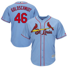 Load image into Gallery viewer, Paul Goldschmidt St. Louis Cardinals Majestic Alternate Official Cool Base Player Jersey – Light Blue/Cream