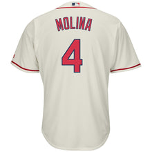 Load image into Gallery viewer, Yadier Molina St. Louis Cardinals Majestic Alternate Cool Base Player Jersey – Horizon Blue/Cream