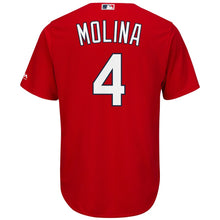 Load image into Gallery viewer, Yadier Molina St. Louis Cardinals Majestic Cool Base Player Jersey - Scarlet/White