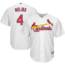 Load image into Gallery viewer, Yadier Molina St. Louis Cardinals Majestic Cool Base Player Jersey - Scarlet/White
